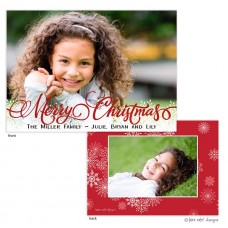 Christmas Digital Photo Cards, Christmas Fancy Script Snowflakes, Take Note Designs
